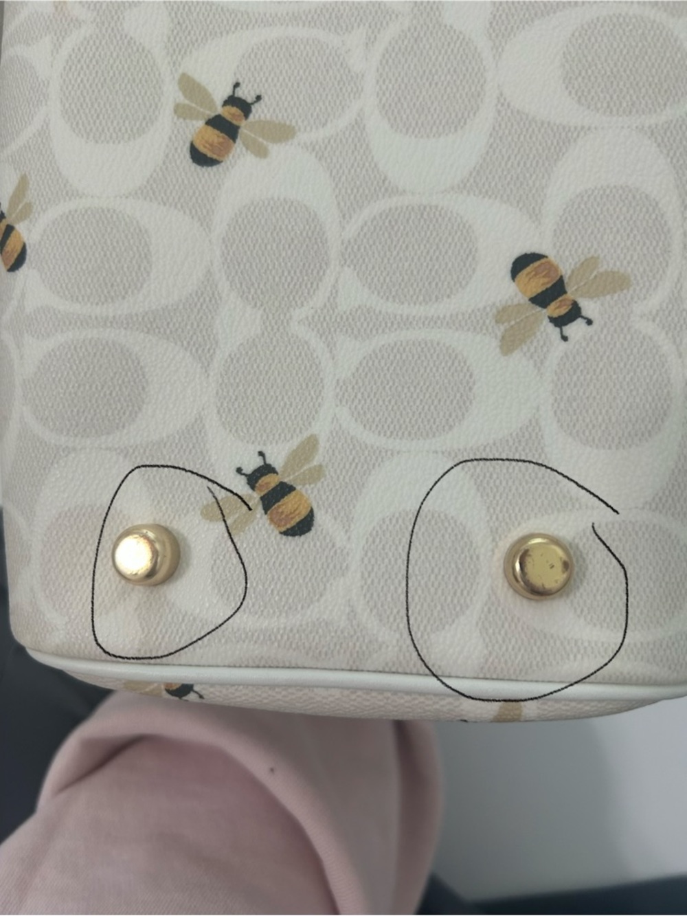Coach Cream Bee-Print Mini Satchel with Gold Hardware - Picture 12 of 13